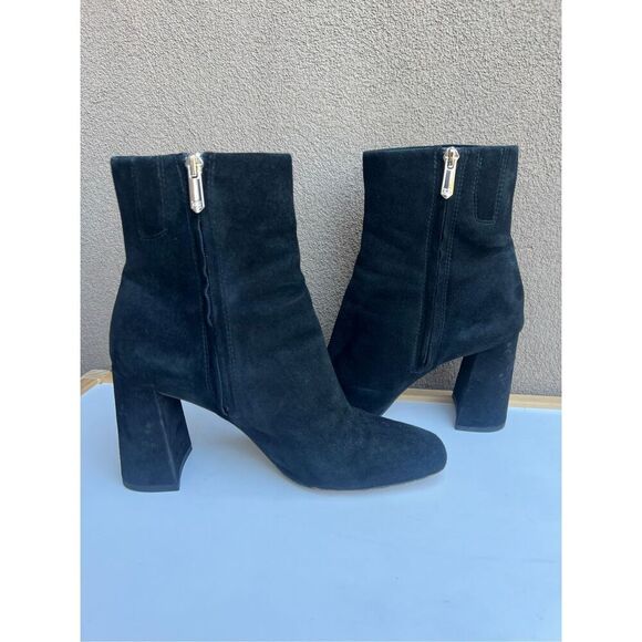 Sam Edelman Womens Sz 9 Black Suede Leather Ankle Boots Codie Block Heel Comfort - Picture 7 of 11